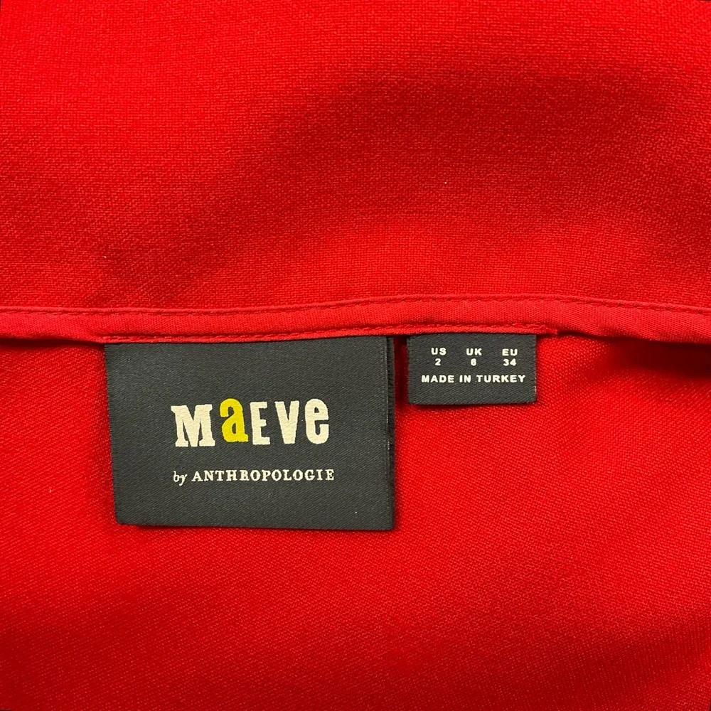 Anthropologie Maeve Twist Bow Mini Skirt Womens Sz 2 Red